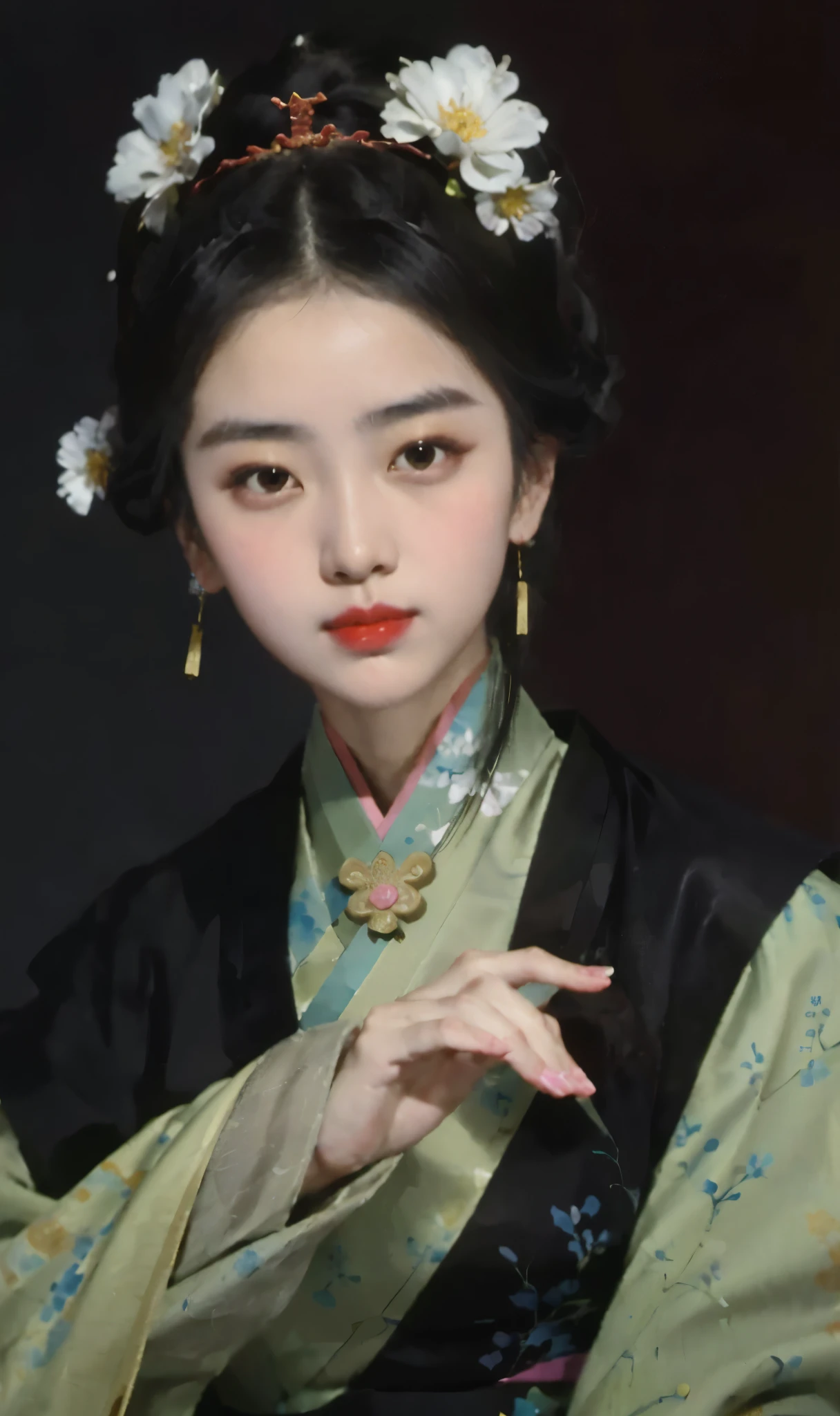 best quality,masterpiece,(painting:1.6),A girl with her hair tied up,Wearing Chinese Hanfu, Hanfu,long skirt, Full body female love, Sunlight, clear face,delicate eyes, clean white background, masterpiece, Super details, epic work, Ultra high quality, high quality, The content is very detailed, official art, Unity8k壁纸, Super details, 32k,(Amy Sole:0.248),(Stanley Ategg Liu:0.106),(a detailed painting:0.353),(文艺复兴古典painting风格:1.3),feeding asian women,Black hairstyle and pink shirt, Geisha hairstyle, traditional women's hairstyle, ancient chinese princess, Inspired by Yun Shouping, traditional makeup, Inspired by Mei Qing, ancient asian dynasty princess, Inspired by Song Huizong, chinese princess, Inspired by Guo Xi, Inspired by Qiu Ying,(Amy Sole:0.248),(Stanley Ategg Liu:0.106),(a detailed painting:0.353),(文艺复兴古典painting风格:0.8)