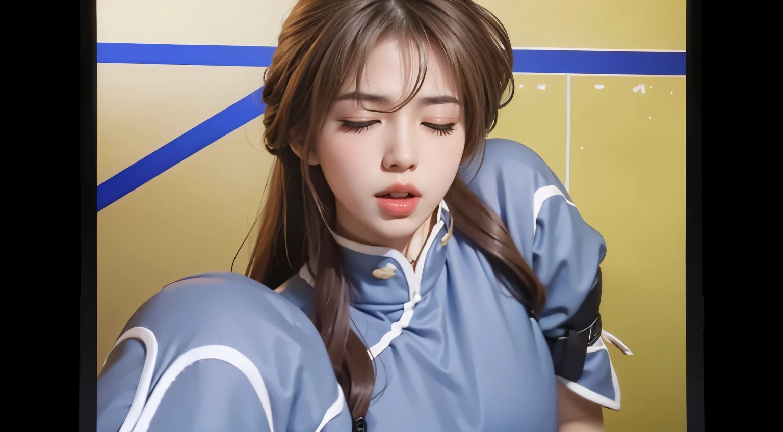 eyes closed。