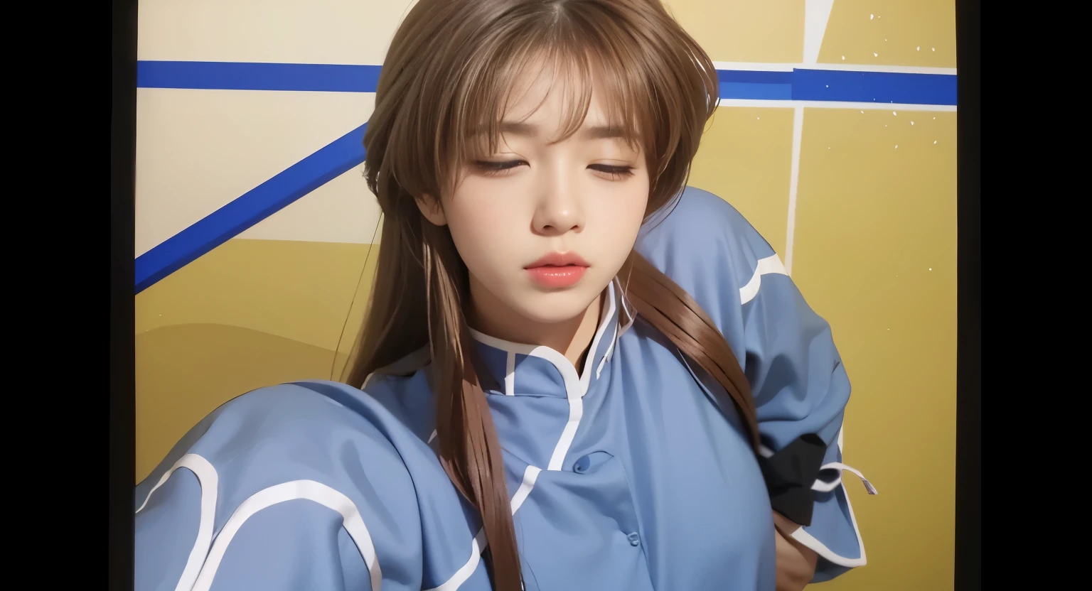 eyes closed。