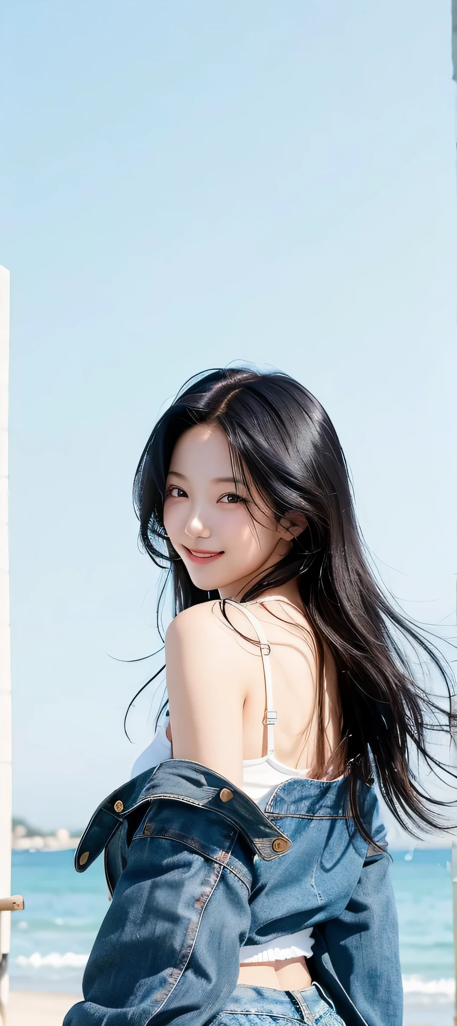 1female, black hair, smile, kazuha nakamura, model, korea, masterpiece