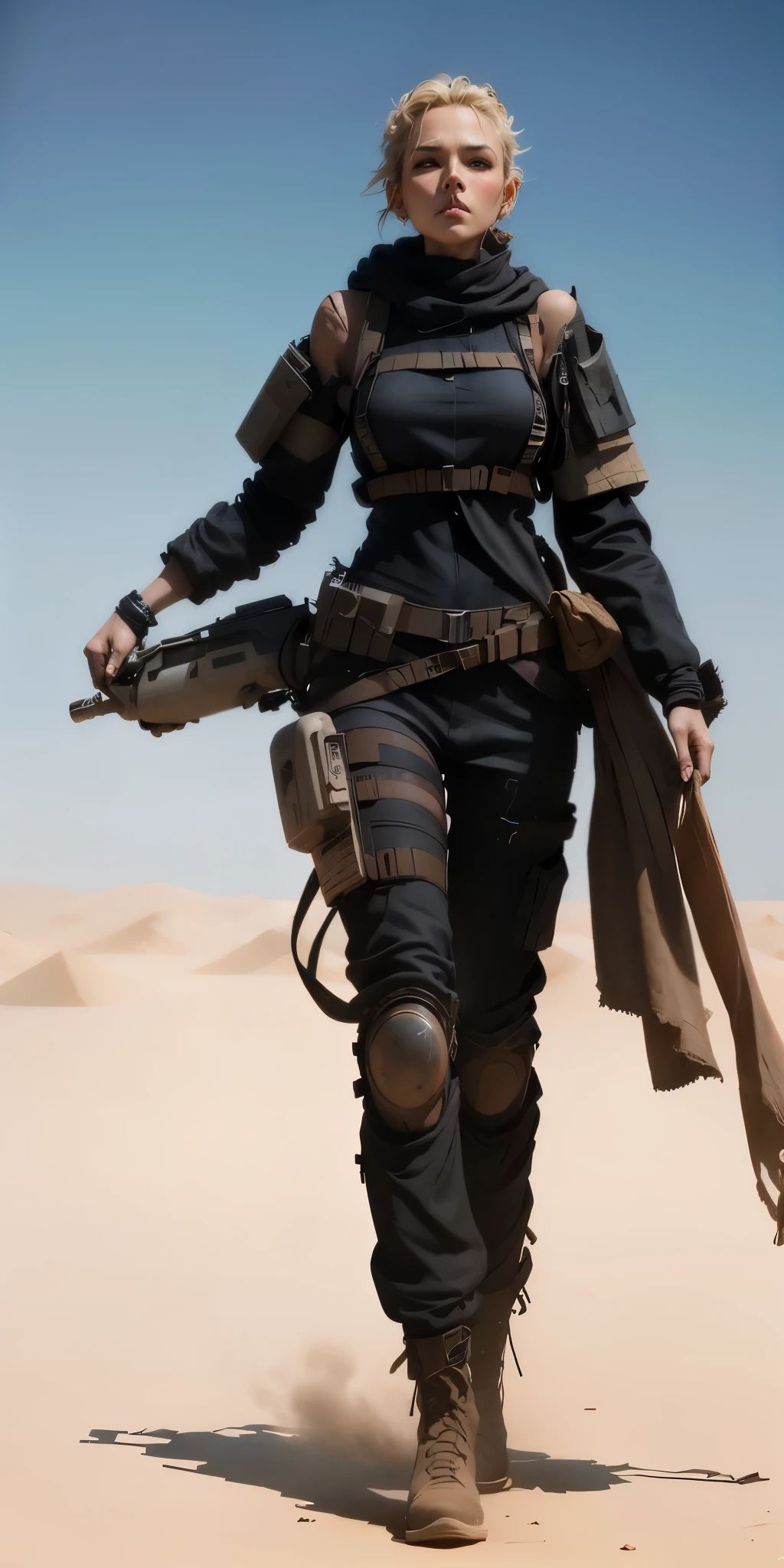 Perfect Beautiful dusty face and dirty lost woman in desert apocalypse, paper, dust, worn clothes, sweat, exhaustion, worn in clothes, swirl, whirl, swirling wind, wind, heat, dirt, blood, tan kahki, impressionism sci-fi master art style 34k resolution hyperdetailed,