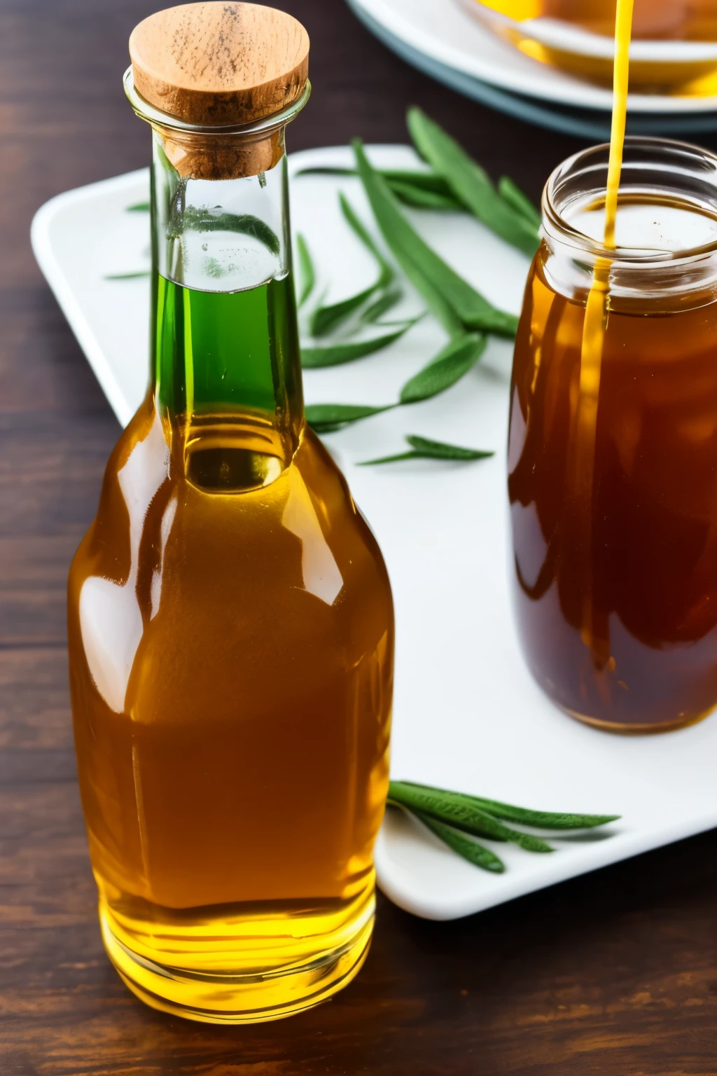 Make a bottle with 1 liter brown honey, with aloe vera leaves and a bottle of cachaça next to