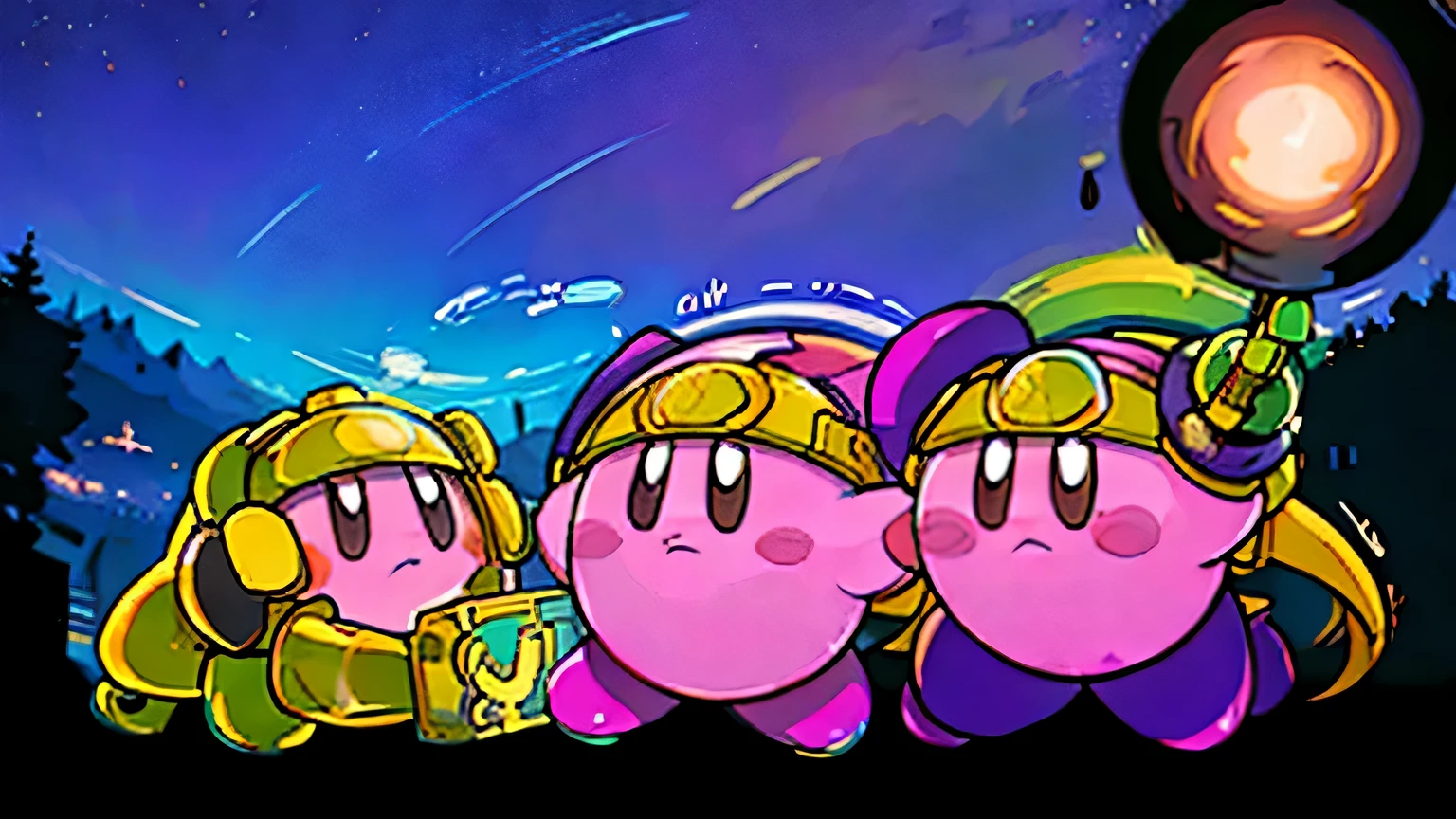 A group of Kirbys playing together