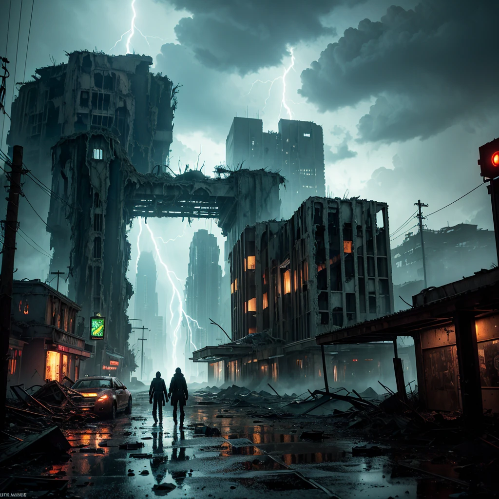 (best quality,4k,8k,highres,masterpiece:1.2),ultra-detailed,(realistic,photorealistic,photo-realistic:1.37),horror,concept artists,sci-fi,landscape,RGB color grading,dynamic lighting,night scene,Rick and Morty,alien creatures,creepy atmosphere,extraterrestrial environment,slimy textures,menacing tentacles,disturbingly realistic monsters,ominous shadows,dystopian cityscape,futuristic technology,foreboding sky,otherworldly architecture,dissonant color palette,interdimensional portal,humanoid figures with elongated limbs,unsettling expressions,shattered buildings,post-apocalyptic debris,crimson glow,abandoned streets,multilayered city,chaotic atmosphere,energy pulses,crackling electricity,torrential rainstorm,dramatic lightning strikes,heavy mist,murky reflections,ominous figures lurking in the shadows,uneasy tension,parallel dimensions,warped reality,rickety wooden sign,prohibitive warning,overgrown vegetation,ominous plants,enigmatic symbols,imposing gateway to unknown realms,ancient ruins,haunting echoes,void of silence,desolation and decay,cosmic horror,endless void,mysterious artifacts