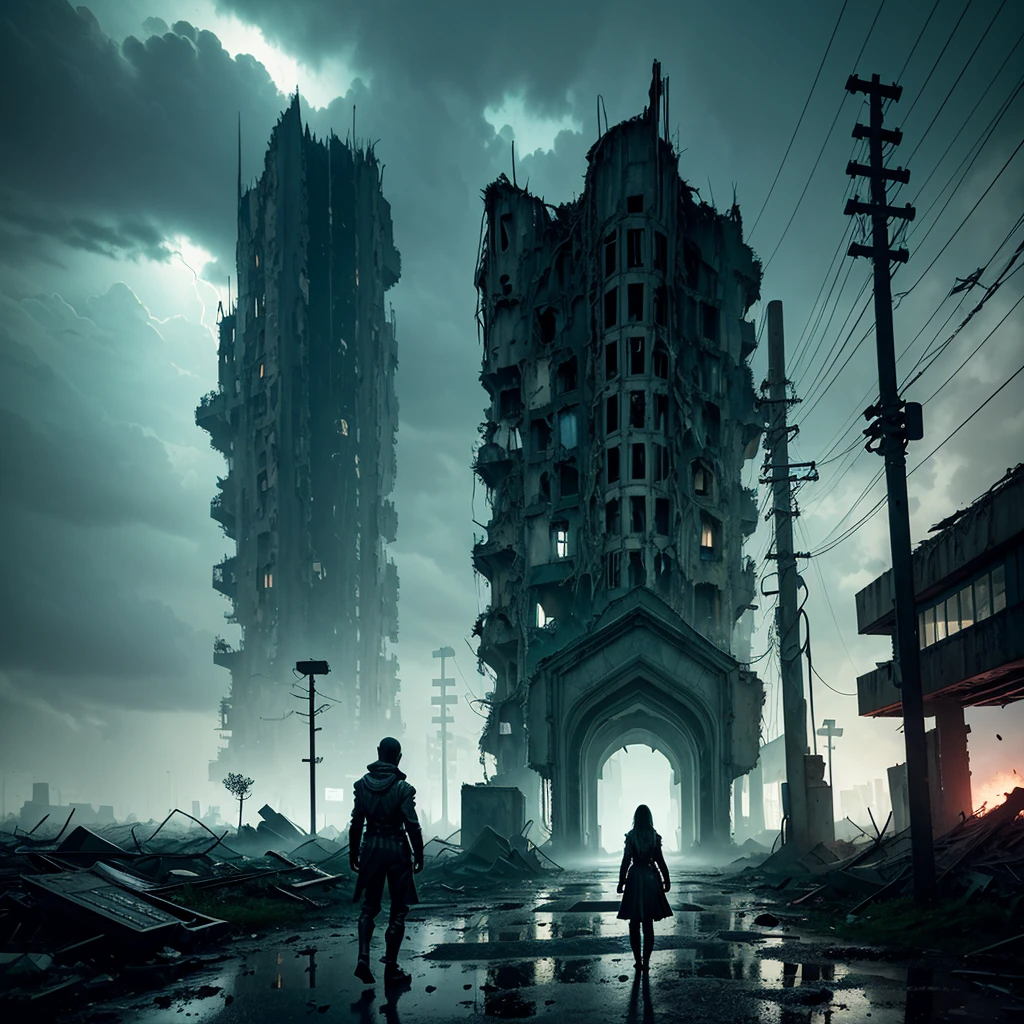 (best quality,4k,8k,highres,masterpiece:1.2),ultra-detailed,(realistic,photorealistic,photo-realistic:1.37),horror,concept artists,sci-fi,landscape,RGB color grading,dynamic lighting,night scene,Rick and Morty,alien creatures,creepy atmosphere,extraterrestrial environment,slimy textures,menacing tentacles,disturbingly realistic monsters,ominous shadows,dystopian cityscape,futuristic technology,foreboding sky,otherworldly architecture,dissonant color palette,interdimensional portal,humanoid figures with elongated limbs,unsettling expressions,shattered buildings,post-apocalyptic debris,crimson glow,abandoned streets,multilayered city,chaotic atmosphere,energy pulses,crackling electricity,torrential rainstorm,dramatic lightning strikes,heavy mist,murky reflections,ominous figures lurking in the shadows,uneasy tension,parallel dimensions,warped reality,rickety wooden sign,prohibitive warning,overgrown vegetation,ominous plants,enigmatic symbols,imposing gateway to unknown realms,ancient ruins,haunting echoes,void of silence,desolation and decay,cosmic horror,endless void,mysterious artifacts