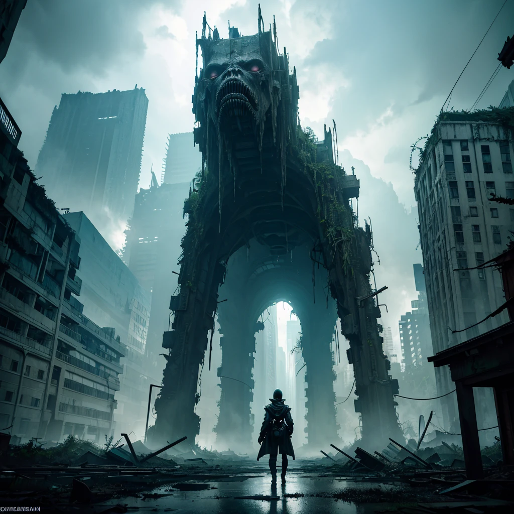 (best quality,4k,8k,highres,masterpiece:1.2),ultra-detailed,(realistic,photorealistic,photo-realistic:1.37),horror,concept artists,sci-fi,landscape,RGB color grading,dynamic lighting,night scene,Rick and Morty,alien creatures,creepy atmosphere,extraterrestrial environment,slimy textures,menacing tentacles,disturbingly realistic monsters,ominous shadows,dystopian cityscape,futuristic technology,foreboding sky,otherworldly architecture,dissonant color palette,interdimensional portal,humanoid figures with elongated limbs,unsettling expressions,shattered buildings,post-apocalyptic debris,crimson glow,abandoned streets,multilayered city,chaotic atmosphere,energy pulses,crackling electricity,torrential rainstorm,dramatic lightning strikes,heavy mist,murky reflections,ominous figures lurking in the shadows,uneasy tension,parallel dimensions,warped reality,rickety wooden sign,prohibitive warning,overgrown vegetation,ominous plants,enigmatic symbols,imposing gateway to unknown realms,ancient ruins,haunting echoes,void of silence,desolation and decay,cosmic horror,endless void,mysterious artifacts