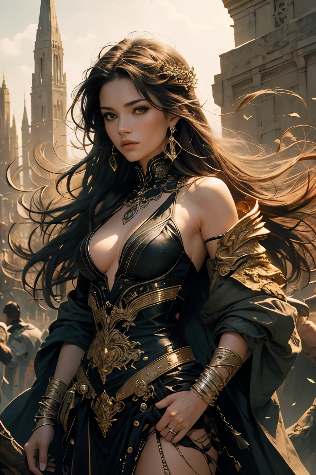 Masterpiece, Best quality, Linda Young - Bo-ris Vall-jeo and Luis Royo in Beautiful Poses, Full-length image, Extremely Detailed + UHD 4k, HD + high resolution shadows, Stylized Ultra-HD 8k image, Trend leans towards 800px --s 600 --q 50.
Bo-ris Vall-jeo and Luis Royo, two young artists, elegantly posing for a captivating full-length portrait. The image exhibits extremely detailed textures, with Vall-jeo's flowing garments and Royo's intricate hairstyle. The scene is set in motion