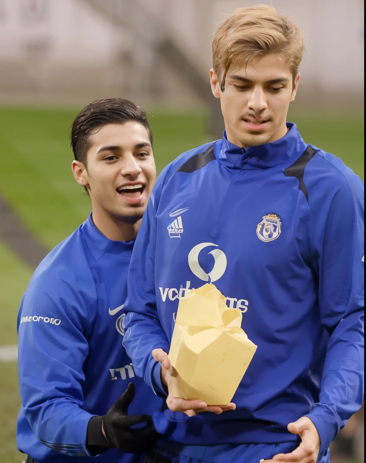 On this photo, the result of the match between Real Madrid and Manchester United, which Manchester United won seven to two, then the goals scored by Manchester, three by Sepehr, two by Parsa, one by Ramtin, the other by Sadeghi. And the goals scored by Real must be one by Nasiryan and one by Amir Ali