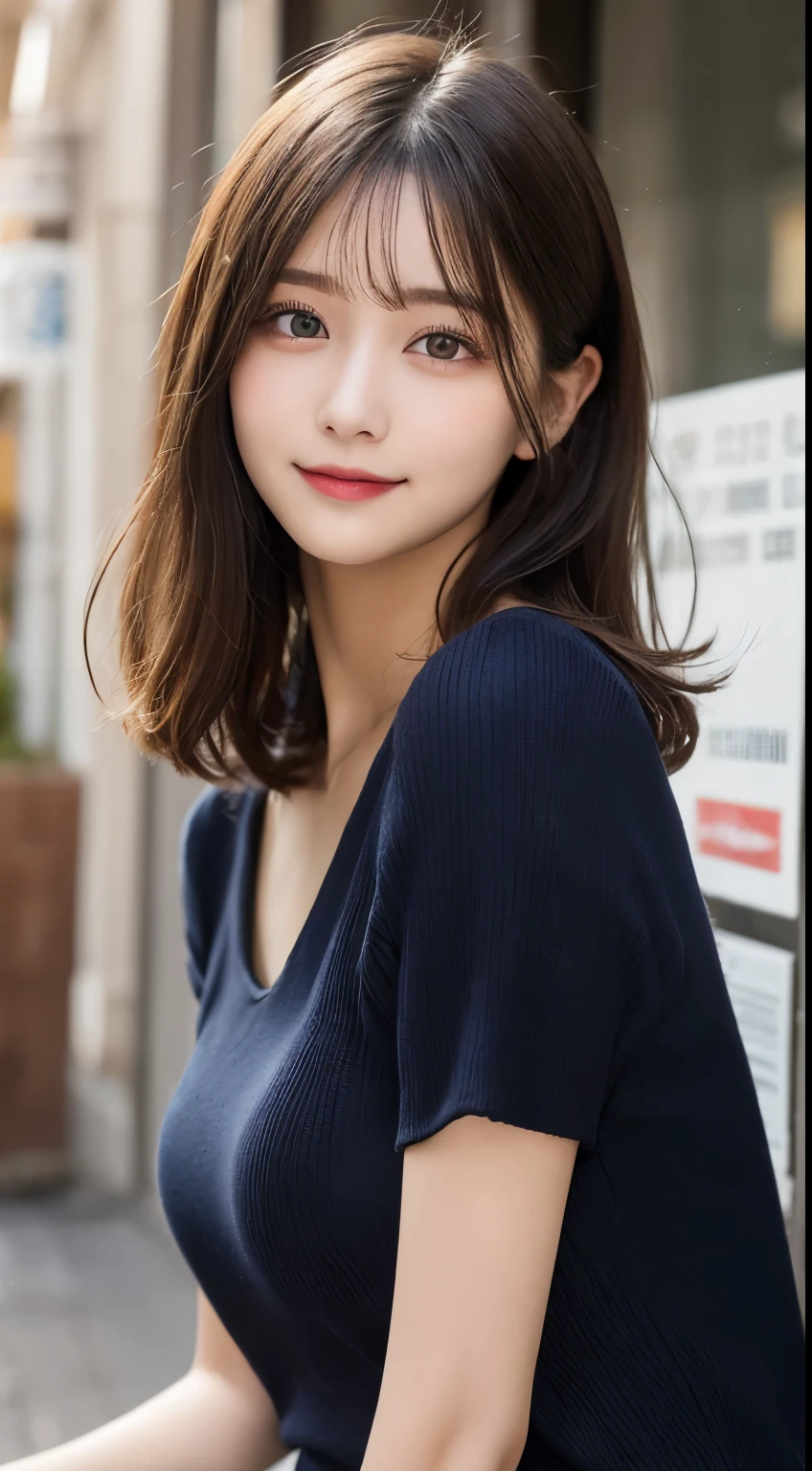 table top, highest quality, shape, Super detailed, finely, High resolution, 8k wallpaper, 完璧なダイナミックな構shape, beautiful and detailed eyes, winter dress,medium hair, small breasts, natural color lip, random sexy pose,smile,big city、20 year old girl、midnight、beautiful and detailed face、perfect and beautiful face,Big eyes、RAW photo、spread your arms and legs wide、Express your best mood with your whole body、beautiful and detailed eyes、small face、beautiful duplex、slim face and style