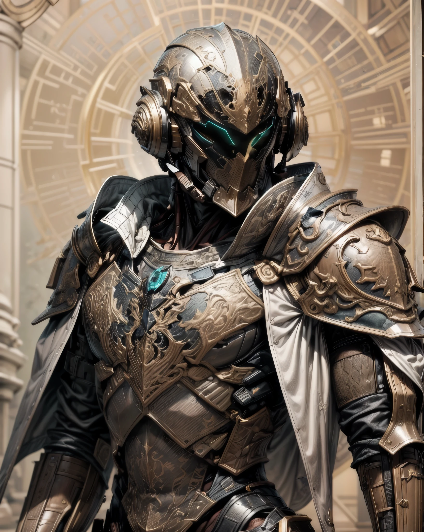 ()(((elegant decorated military angel knight))), ((handsome male, soldier, sharp angular masculine face, mid 30's, heavily muscled masculine chest, chiseled abs, heavily toned, slim yet muscular)):1.1, (((complex mechanical scifi knight helmet:1.2, scifi knight visor:1.2, hood:1.2))), (((scifi tactical double breasted trench coat, sleek exoskeleton, form fitted armor plating, super sleek sensually revealing under suit, waist and thighs exposed))):1.2, flamboyant feminine essence:1.1, heavy mechanical gothic aesthetic:1.3, ((androgynous body build, toned yet heavily muscled gorgeous femboy physique, gorgeous perfectly defined muscles, toned sleek mechanical arms and legs, thick well rounded thighs, mechanical muscles)):1.3, ()(((depth of field, cinematic lighting, chromatic aberration, ray tracing, UHD, masterpiece, top of head covered, super detail, high details, high quality, award winning, 8k, highres, dieselpunk, decopunk))):1.4, artificial muscle, beautifully engraved gothic scifi style design