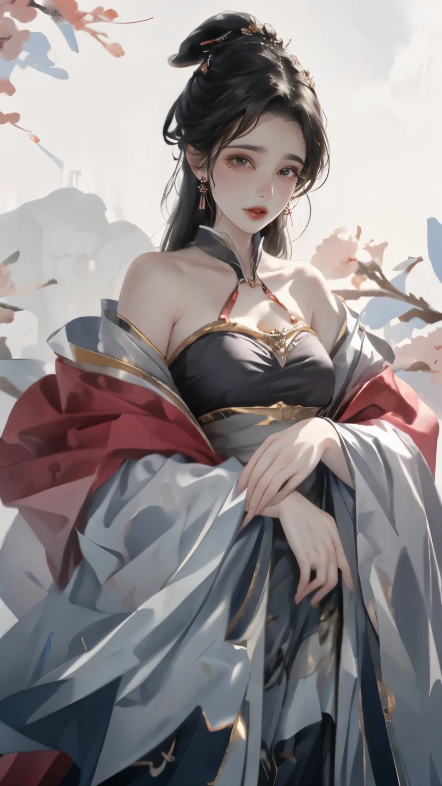 girl alone,OK,shave your shoulders,pine drum,The pleats of the shirt are faded,There is a legacy of spring sleep。Han Feng, 8k,emphasize,Depth of field - automatic