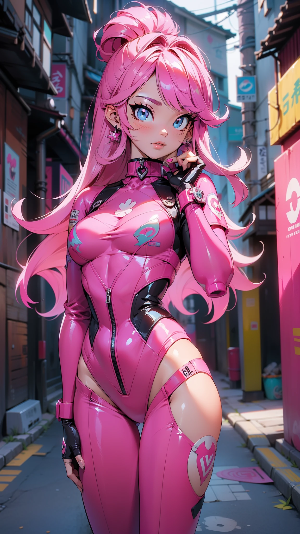 (La mejor calidad,A high resolution,Ultra - detallado,actual),Ariana Grande a doll with long pink hair and a (bodysuit pink :1.4) ,(lingerie bikini blue:1.4), pantalones plateado, animated barbie doll, blonde chica anime con pelo largo, (Estilo Ross Tran:1.4) , anime estilo 3d, Modelo de cuerpo completo de Anime VTuber, ilya kuvshinov con pelo largo, chica anime con pelo largo pink, figura emergente del desfile, render de una linda chica anime 3d, More detailed 8K.motor irreal:1.4,HD,La mejor calidad:1.4, fotorrealista:1.4, textura de la piel:1.4, obra maestra:1.8,obra maestra, mejor calidad,objeto Objeto], (rasgos faciales detallados:1.3),(Las proporciones correctas),(Ojos hermosos azules),  (pose vaquero), (Japan alley background :1.4), ,( ciberpunk 2.1), (estilo kawaii :1.4), (dedos detailed:1.4), (perfect anatomy) 
