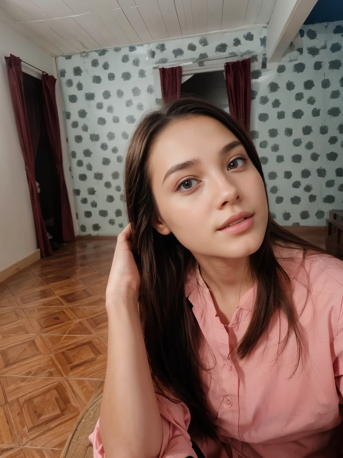 A girl, turn this image into realistic, the face should be exactly the same with reference image