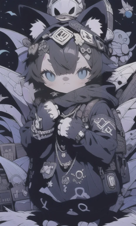 solo, 1boy,「white hair,cerulean blue」{{nighthawk mask}}, There's a man wearing a costume, Farson!!!!, furry Farson, furry characters, furry anime, costume!!!!, female Farson, furry paws furry, Furry shots, the furry is running, there is nothing, very hairy, furry artist, upright, {{{Anthropomorphic Nue}}} virtual youtuber, full body