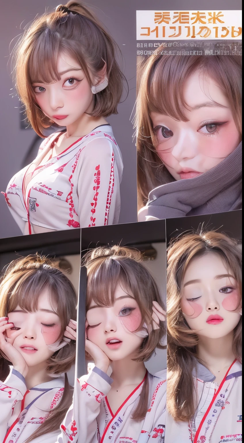 NSFW,((highest quality, 8k, masterpiece :1.3)), 1 girl, pretty woman with thin abs :1.3, (medium short hair, huge breasts :1.2), pajamas:1.1, super detailed face, fine eyes, 