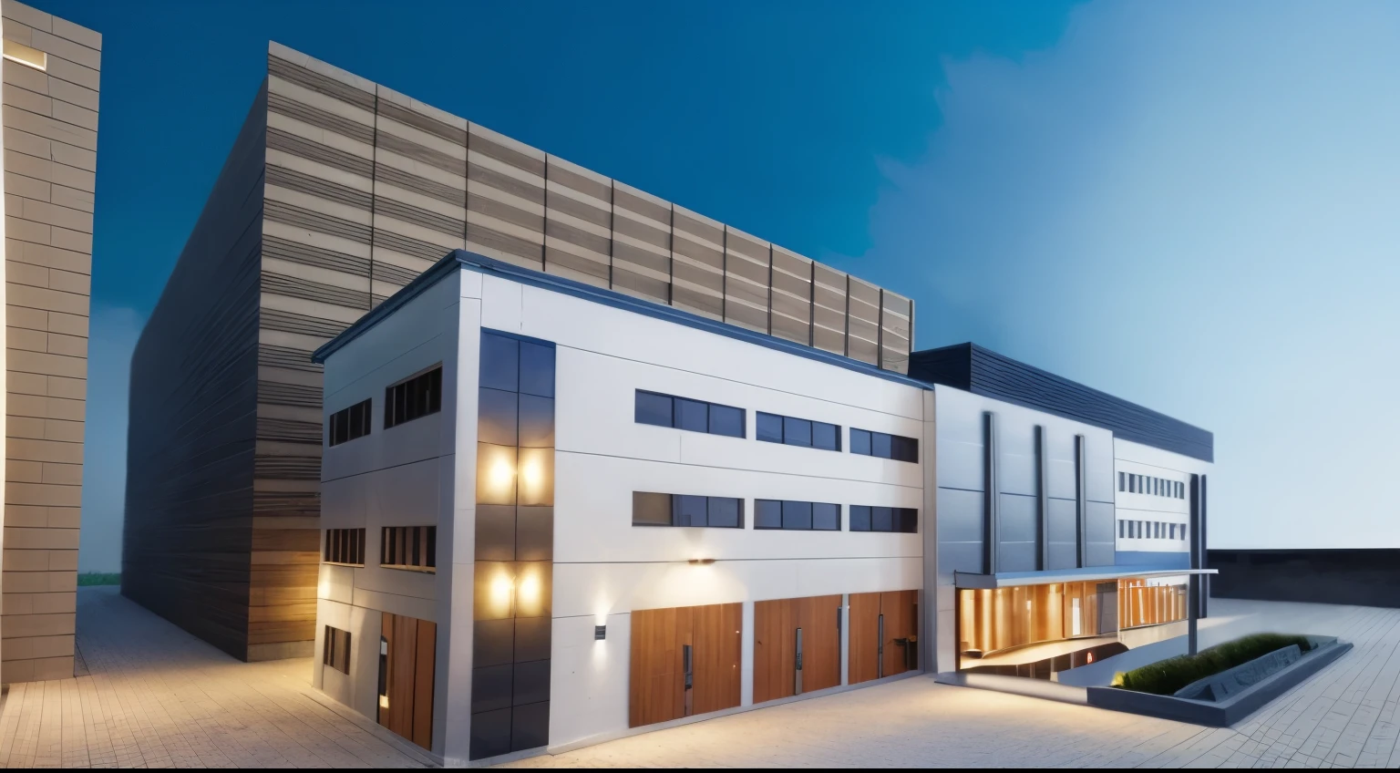 Exterior, morden house, sunset , (RAW photo, real, best quality, masterpiece:1.2), look morden minimalist, 1 road in front of the house, shime ring light, light brighteness from indoor:1.2, dynamic lighting:1.3, (hyper realistic, photo-realistic:1.2)