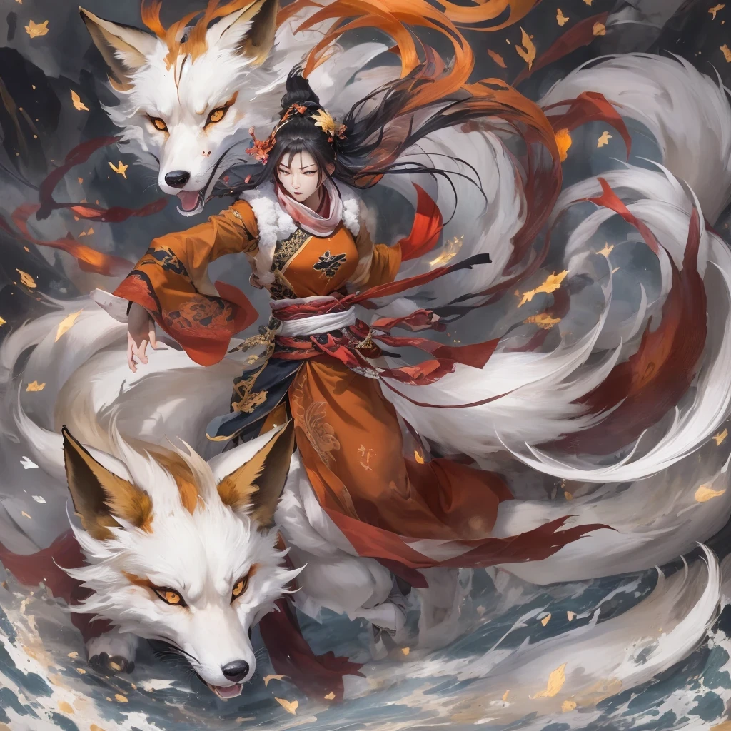 Nine-tailed fox 32k，red and white仙魔界, Chance encounter with Liu Hanshu, He saw his old self in him, Decided to accept him as a disciple, teach him how to protect himself, But because of the hidden star map, Phoenix and the Liu family、Jade Sword Sect builds relationships, Beginning with the death of Liu Hanshu, Qin Yu embarked on the road of confrontation with powerful enemies, work hard, make yourself stronger, Stick to your core path of justice, （nine-tailed fox）eyes full of anger，red and whitenine-tailed fox握緊了拳頭，dash forward，Give the opponent a fatal blow，full body lesbian，Full body nine-tailed fox male mage 32k（傑作canyon超HD）Phoenix（canyon）climb the streets， explosion scene（nine-tailed fox）， （dragon）， nine-tailed fox憤怒的戰鬥姿態， looking at the ground， batik linen headscarf， 中國red and white圖案長袖服裝， canyonred and whitenine-tailed fox（abstract acrylic splash：1.2）red and white（realistically：1.4），black hair，flour fluttering，rainbow background， high resolution， detail， RAW photos， Sharp Re， Nikon D850 film photo by Jefferies Lee 4 Kodak Portra 400 camera F1.6 guns, colorful, Ultra-realistic and vivid textures, dramatic lighting, Unreal Engine Art Station Trend, Sinest 800，red and white飄逸的霧氣,（（（叢林canyon）））The injured line up in the street（OK）climb the streets，Movie Master Instant Image Quality（masterpiece，HD，Ultra high quality，32k） （linen batik scarf）， fighting stance， looking at the ground， Linen bandana， 中國nine-tailed fox圖案長袖服裝， 早上的nine-tailed fox（Abstract gouache splash：1.2）， dark clouds lightning background，sprinkling