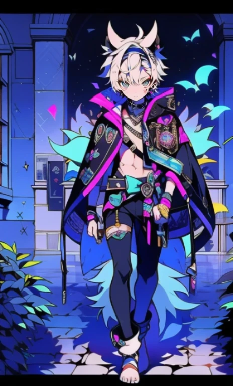 solo, 1boy,「white hair,cerulean blue」{{nighthawk mask}}, There's a man wearing a costume, fox tail farson!!!!, furry farson, furry characters, furry anime, female Farson, furry paws furry, Furry shots, the furry is running, there is nothing, very hairy, furry artist, upright, {{{Anthropomorphic Nue}}} virtual youtuber, full body