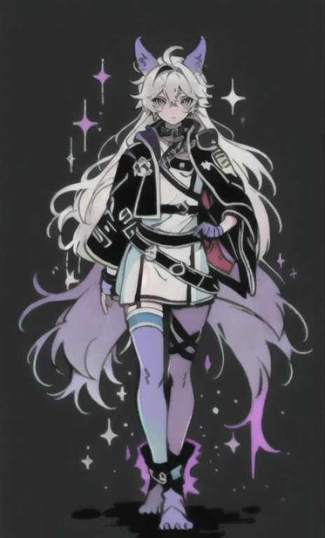 solo, 1boy,「white hair,cerulean blue」long hair、 {{nighthawk mask}},  There&#39;s a man wearing a costume, fox tail farson!!!!, furry farson, furry characters, furry anime, female Farson, furry paws furry, Furry shots, the furry  is running, there is nothing, very hairy, furry artist, upright, {{{Anthropomorphic Nue}}} virtual youtuber, full body