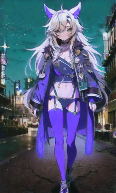 solo, 1boy,「white hair,cerulean blue」long hair、 {{nighthawk mask}},  There&#39;s a man wearing a costume, fox tail farson!!!!, furry farson, furry characters, furry anime, female Farson, furry paws furry, Furry shots, the furry  is running, there is nothing, very hairy, furry artist, upright, {{{Anthropomorphic Nue}}} virtual youtuber, full body