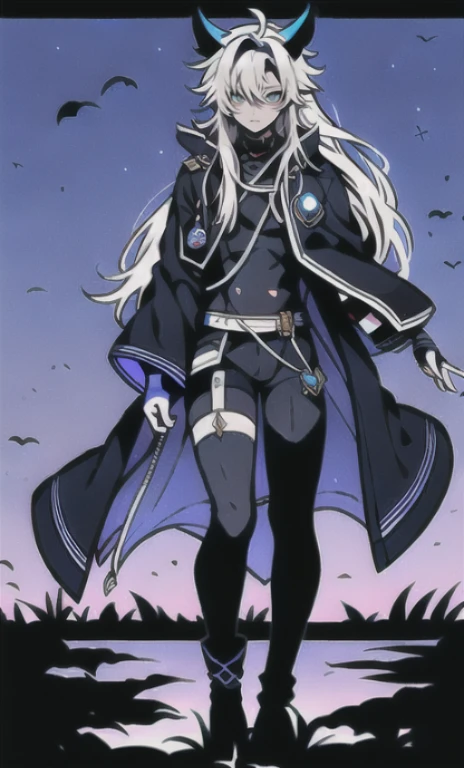 solo, 1boy,「white hair,cerulean blue」long hair、 {{nighthawk mask}},  There&#39;s a man wearing a costume, fox tail farson!!!!, furry farson, furry characters, furry anime, female Farson, furry paws furry, Furry shots, the furry  is running, there is nothing, very hairy, furry artist, upright, {{{Anthropomorphic Nue}}} virtual youtuber, full body