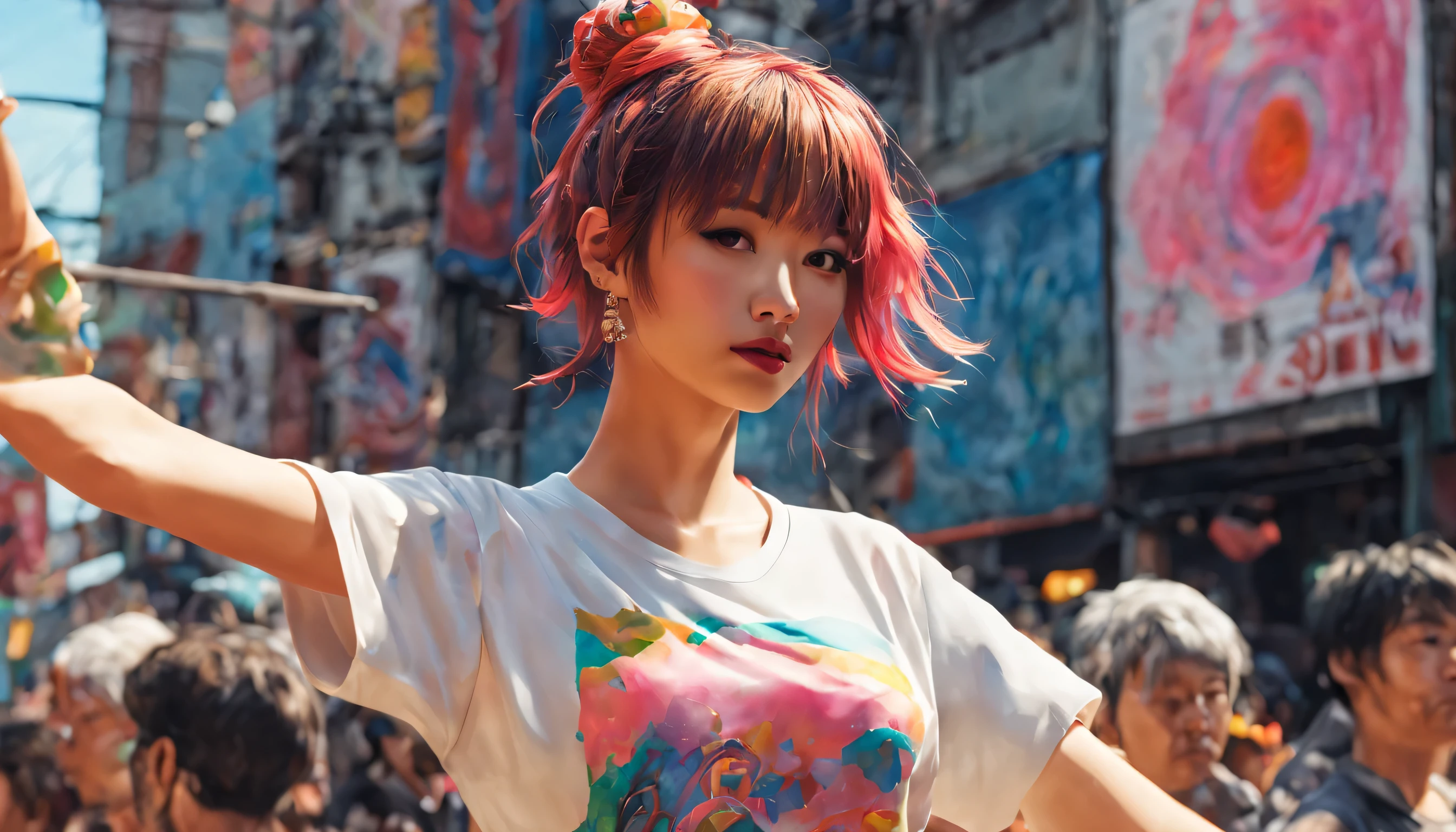 (女of子らしい絵:1.3) of (Super detailed:1.3),(居心地of良い:1.3),highest quality,masterpiece,very detailed,Super detailed,Unrealistic 5,オクタンofレンダリング,(2D:1.2), limited pallete flat color,, digital painting, art station, concept art, Smooth, sharp focus,art by ross tran and greg rutkowski and alphonse Mucha and Bak Karol,, (Oil:1.16),(アクリル絵of具:1.16),(colorful:1.16), (watercolor:1.4),, by (bing punk:1.0),(Kuvshinov:1.0),(夢ofようなアート:1.0),(hire sat:1.0),(model shooting style:1.0),(by Artist Koho Shoda:1.3),(by Artist Mike Mignola:1.3),(by Artist Joop Polder:1.3),(Classicism Art:1.3),(handicraft:1.3),(Solarpunk Art:1.3) ,

1女of子,
ピンクof長い髪,
look to the left,
please raise your hand, 頭of後ろに手を置く,
(T-shirt:1.3),
spread your pussy,
(pubic hair:1.3),
(look at the audience:1.331), (small breasts:1.3),

(blurred background:1.3),
(cyberponk city),
new york street,