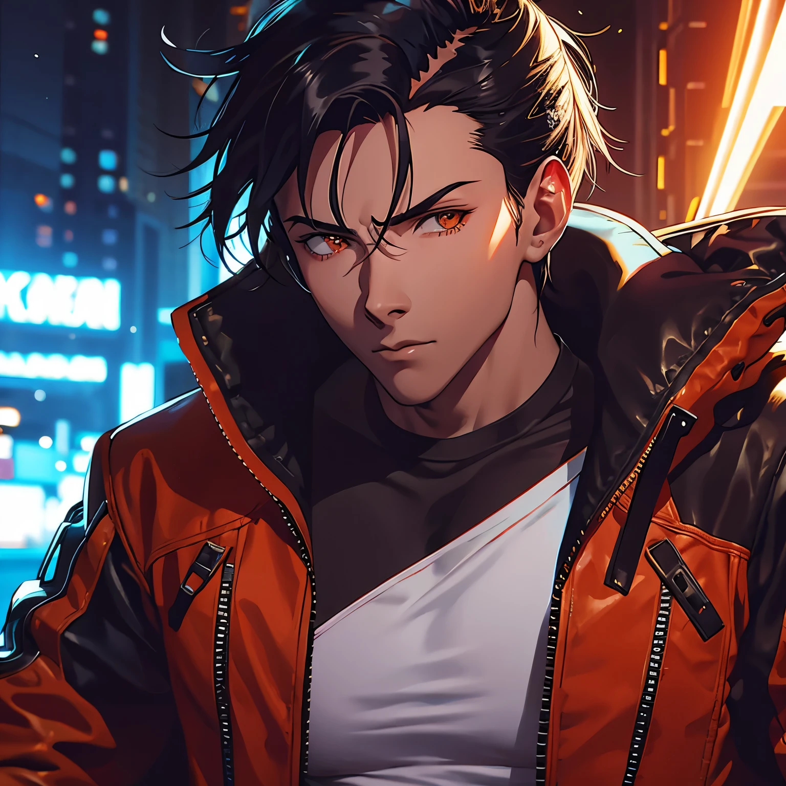 Caramel skin cyberpunk cool guy