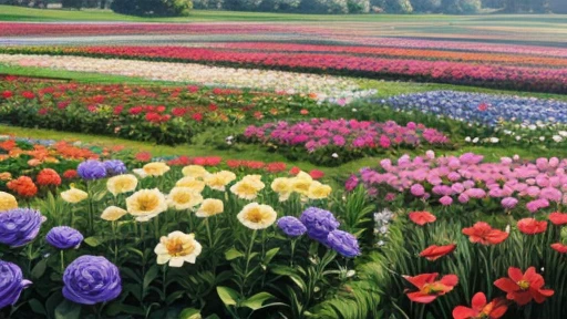 Flower garden in full bloom