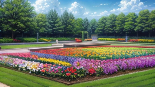 Flower garden in full bloom