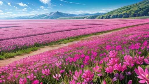 Flower field of astragalus in full bloom