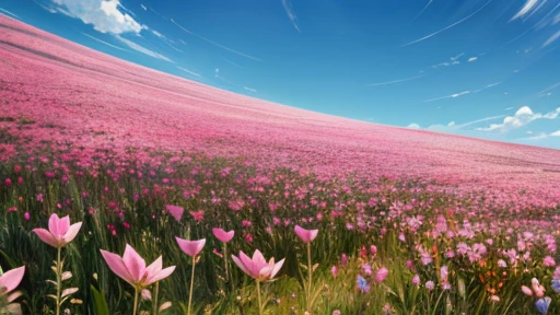 Flower field of astragalus in full bloom