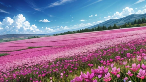 Flower field of astragalus in full bloom