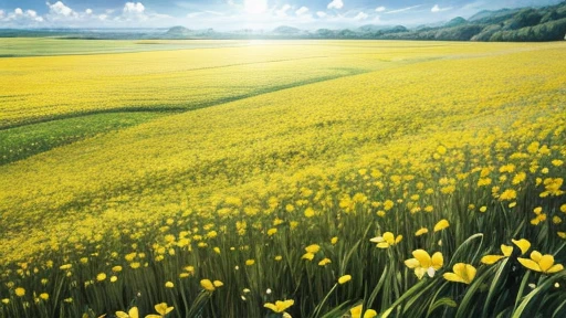 Primrose flower field in full bloom