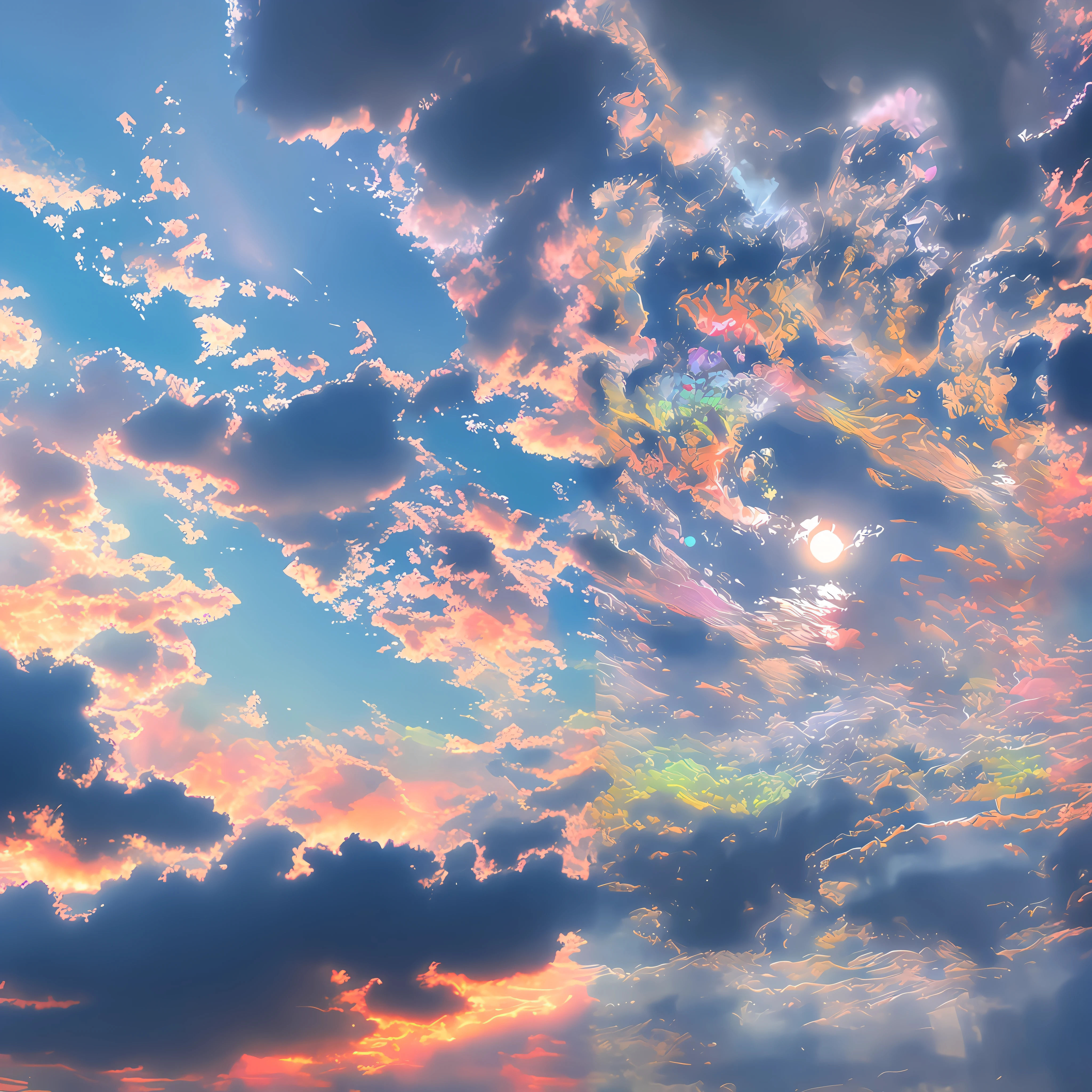 colorful sky, Colorful auspicious clouds