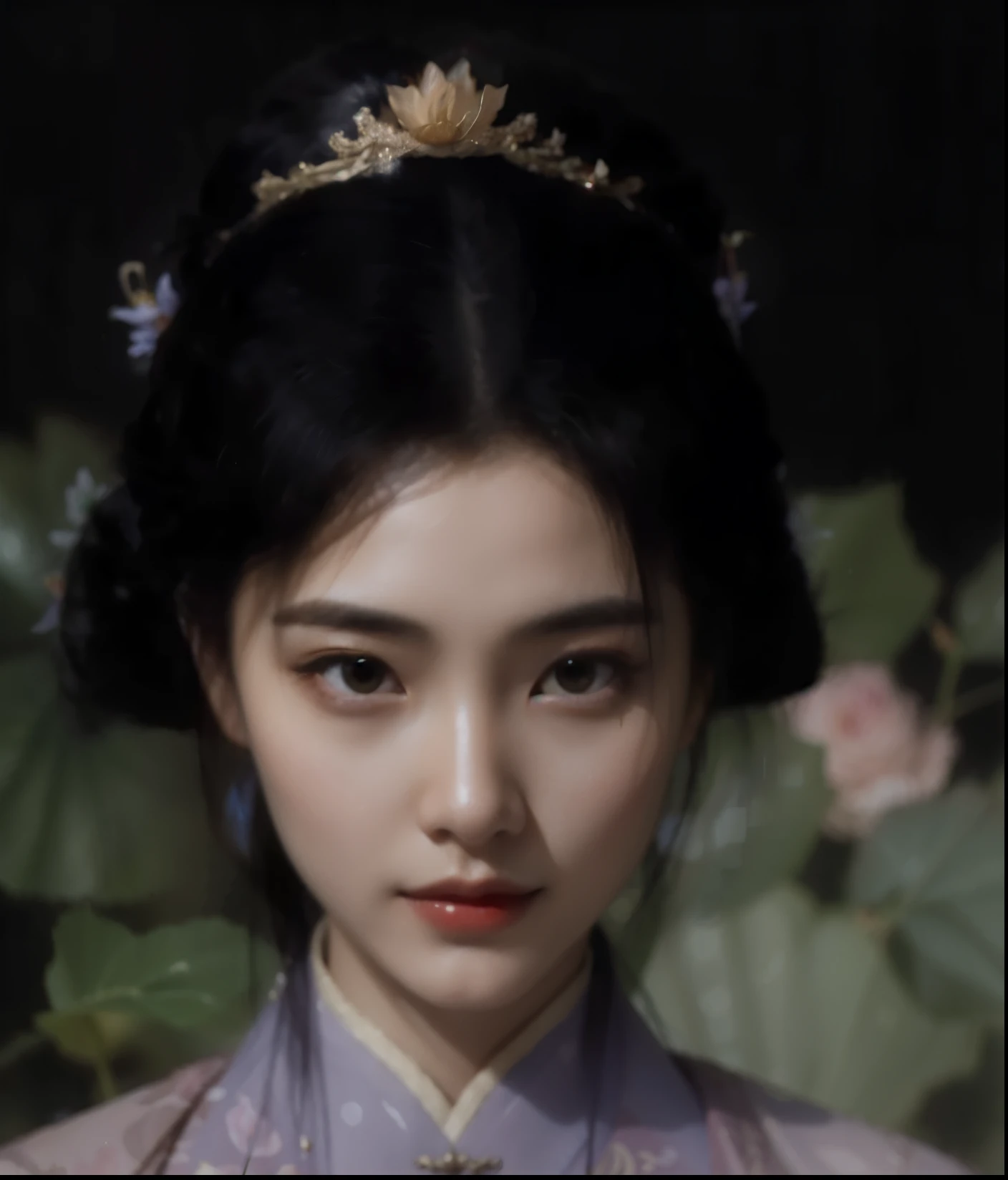 ultra high definition，8k pixels，8K,16K,Ultra-clear，best quality，masterpiece，（painting：1.6）Wearing purple Hanfu，Fide woman wearing gauze skirt sitting on wooden sculpture chair，wood carving chair，背后有lotus以及lotus leaf，lotus，lotus leaf，Holding a round fan, queen of china, palace ， girl wearing hanfu, chinese princess, Inspired by Yun Shouping, ultra high definition，8k pixels，8K,16K,Ultra-clear灵感源自陈蓉, ancient chinese princess, Chen Jiru, Inspired by Zhang Xuan, chinese woman, beautiful fantasy queen, Gurwitz style artwork。Ancient Chinese clothes，chiffon，folding fan。美丽的folding fan。Holding round fan in hand (:1.5),（Amy Sole：0.248），（Stanley Ategg Liu：0.106），（a detailed painting：0.353），（文艺复兴古典painting风格：0.8）ultra high definition，8k pixels，8K,16K,Ultra-clear
\\
a woman with long black hair(Amy Sole:0.248), (Stanley Liu:0.106), (a detailed :0.353), (gothic art:0.106)（ultra high definition，8k pixels，8K,16K,Ultra-clearAmy Sole：0.248），（Stanley Ategg Liu：0.106），（a detailed painting：0.353），（文艺复兴古典painting风格：0.8）ultra high definition，8k pixels，8K,16K,Ultra-clear