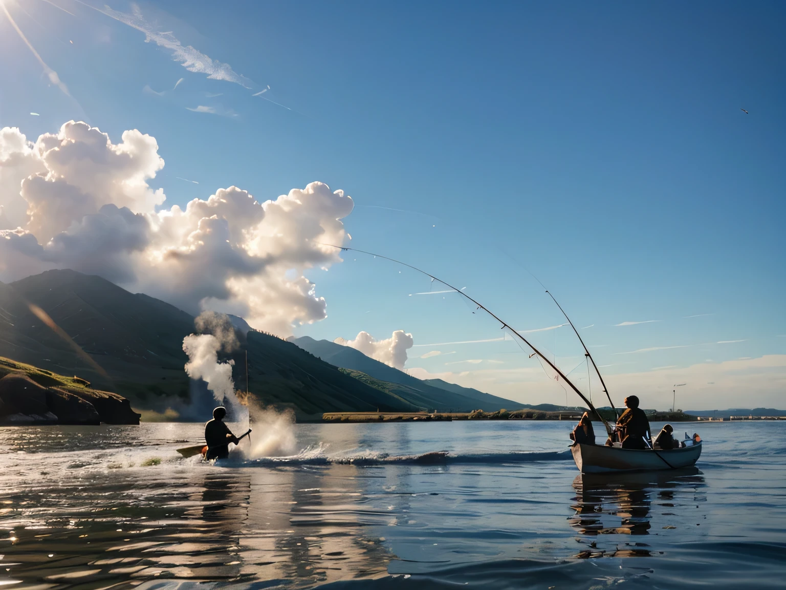 Fishermen doing dynamite fishing