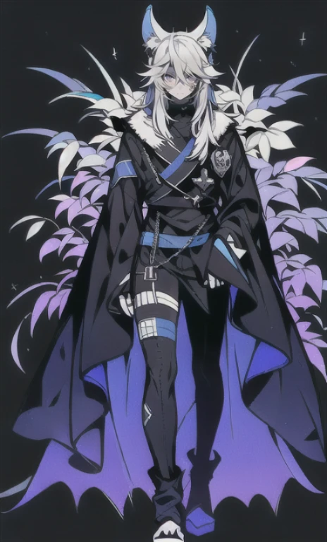 solo, 1boy,「white hair,cerulean blue」long hair、 {{nighthawk mask}}, There's a man wearing a costume, fox tail farson!!!!, furry farson, furry characters, furry anime, female Farson, furry paws furry, Furry shots, the furry is running, there is nothing, very hairy, furry artist, upright, {{{Anthropomorphic Nue}}} virtual youtuber, full body