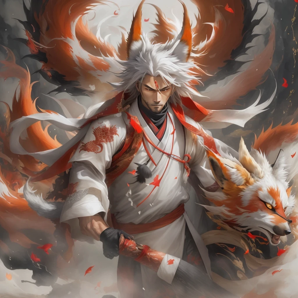 Nine-tailed fox 32k,Telephoto tilt-shift micro viewing angle,red and white仙魔界, Chance encounter with Liu Hanshu, He saw his old self in him, Decided to accept him as a disciple, teach him how to protect himself, But because of the hidden star map, Phoenix and the Liu family、Jade Sword Sect builds relationships, Beginning with the death of Liu Hanshu, Qin Yu embarked on the road of confrontation with powerful enemies, work hard, make yourself stronger, Stick to your core path of justice, (nine-tailed fox)eyes full of anger,red and whitenine-tailed fox握緊了拳頭,dash forward,Give the opponent a fatal blow,full body lesbian,Full body nine-tailed fox male mage 32k(傑作canyon超HD)Phoenix(canyon)climb the streets, explosion scene(nine-tailed fox), (dragon), nine-tailed fox憤怒的戰鬥姿態, looking at the ground, batik linen headscarf, 中國red and white圖案長袖服裝, canyonred and whitenine-tailed fox(abstract acrylic splash:1.2)red and white(realistically:1.4),black hair,flour fluttering,rainbow background, high resolution, detail, RAW photos, Sharp Re, Nikon D850 film photo by Jefferies Lee 4 Kodak Portra 400 camera F1.6 guns, colorful, Ultra-realistic and vivid textures, dramatic lighting, Unreal Engine Art Station Trend, Sinest 800,red and white飄逸的霧氣,(((叢林canyon)))The injured line up in the street(OK)climb the streets,Movie Master Instant Image Quality(masterpiece,HD,Ultra high quality,32k) (linen batik scarf), fighting stance, looking at the ground, Linen bandana, 中國nine-tailed fox圖案長袖服裝, 早上的nine-tailed fox(Abstract gouache splash:1.2), dark clouds lightning background,sprinkling