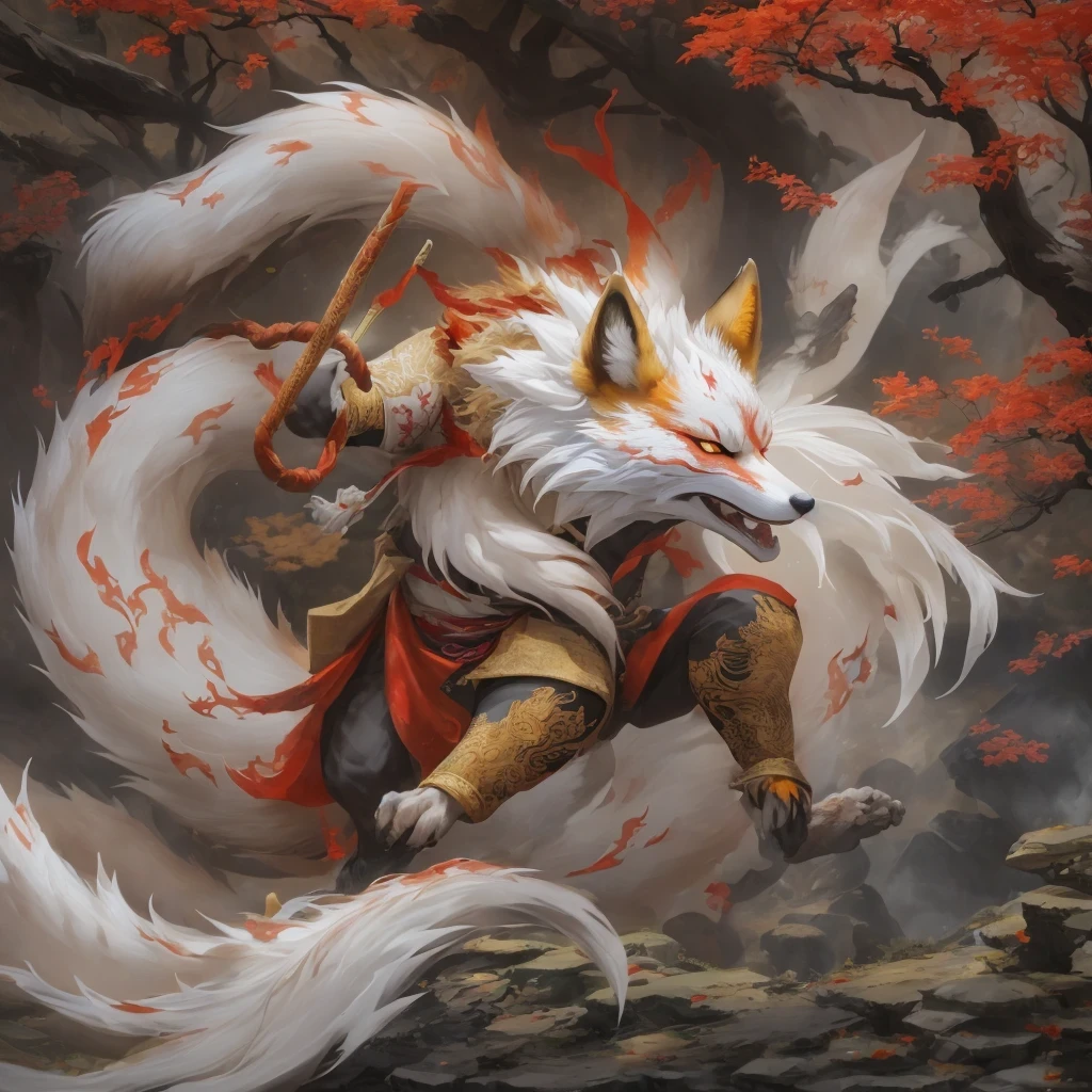 Nine-tailed fox 32k,Telephoto tilt-shift micro viewing angle,red and white仙魔界, Chance encounter with Liu Hanshu, He saw his old self in him, Decided to accept him as a disciple, teach him how to protect himself, But because of the hidden star map, Phoenix and the Liu family、Jade Sword Sect builds relationships, Beginning with the death of Liu Hanshu, Qin Yu embarked on the road of confrontation with powerful enemies, work hard, make yourself stronger, Stick to your core path of justice, (nine-tailed fox)eyes full of anger,red and whitenine-tailed fox握緊了拳頭,dash forward,Give the opponent a fatal blow,full body lesbian,Full body nine-tailed fox male mage 32k(傑作canyon超HD)Phoenix(canyon)climb the streets, explosion scene(nine-tailed fox), (dragon), nine-tailed fox憤怒的戰鬥姿態, looking at the ground, batik linen headscarf, 中國red and white圖案長袖服裝, canyonred and whitenine-tailed fox(abstract acrylic splash:1.2)red and white(realistically:1.4),black hair,flour fluttering,rainbow background, high resolution, detail, RAW photos, Sharp Re, Nikon D850 film photo by Jefferies Lee 4 Kodak Portra 400 camera F1.6 guns, colorful, Ultra-realistic and vivid textures, dramatic lighting, Unreal Engine Art Station Trend, Sinest 800,red and white飄逸的霧氣,(((叢林canyon)))The injured line up in the street(OK)climb the streets,Movie Master Instant Image Quality(masterpiece,HD,Ultra high quality,32k) (linen batik scarf), fighting stance, looking at the ground, Linen bandana, 中國nine-tailed fox圖案長袖服裝, 早上的nine-tailed fox(Abstract gouache splash:1.2), dark clouds lightning background,sprinkling