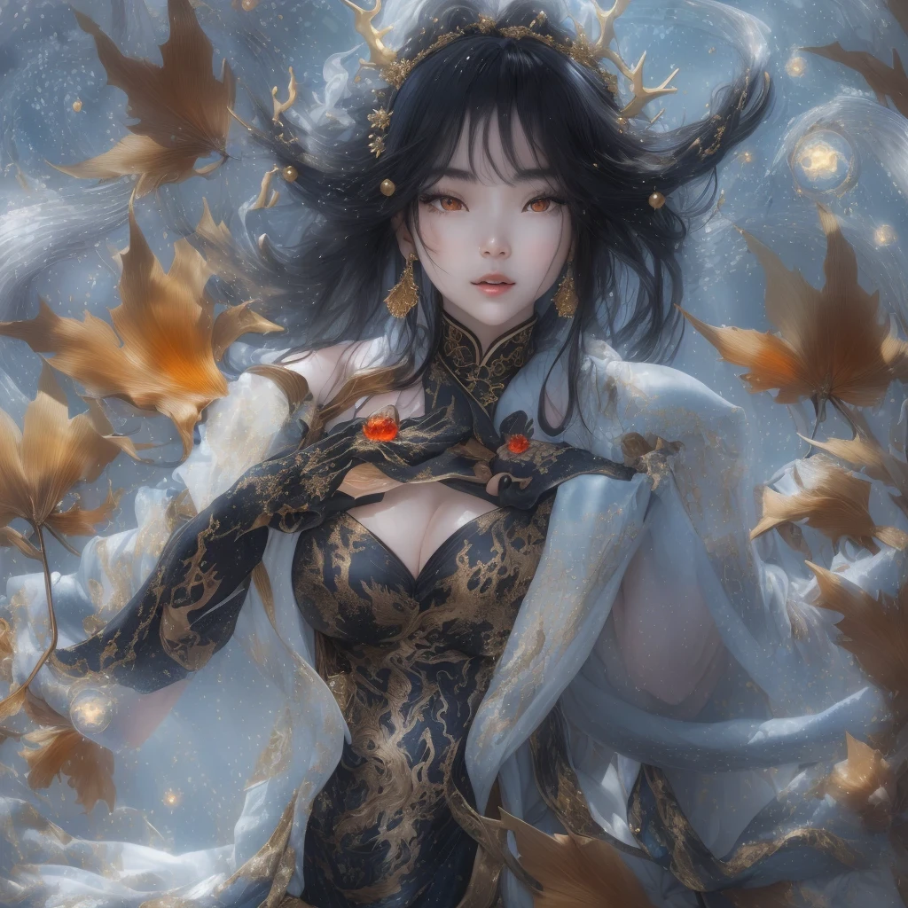 Feitian Nine Tails Light Blue Celestial Master Flame Long Hair Antler Star,Telephoto tilt-shift micro viewing angle,novel,Torch Night Black Gold Orange Snake Print Silk Trousers,Rouge Diamond Tulle Sheer Lizard Print,Fat girl flying in space in the snow 1:900 miniatures,Front view,pure transparency,put on boxing gloves,佩戴金框反Light太阳镜,Panoramic super wide angle,very happy,Authentic and delicate texture,Strong visual impact,super detailed,dream girl,delicate face型,beautiful eyes,Hair floating in the air, cherry style,Zhou Xiaotong,crystal clear,Good sense of perspective,Light影效果,16KLight滑,surface reflected Light,flowing black hair,Water Goddess 32K,complicated,grace,Very detailed,Gorgeous,digital photography,Autumn Cowboy Shooting,Surrealism,broken ruby,defeat magic,Water magic entanglement,(masterpiece,Light,beautiful eyes:1.2),high dynamic range,void 5 energy storm,(china 1 girl,black eyes:1.5),rouge skin,发Light的皮肤,(sit on stone:1.5),delicate face,black hair,穿上Gorgeous金色铠甲,take off shoulders,,short skirt,beautiful golden armor,it'it'It's raining,beautiful big breasts,looking at the audience,Turn your back to the camera,masterpiece,side,side portrait close-up