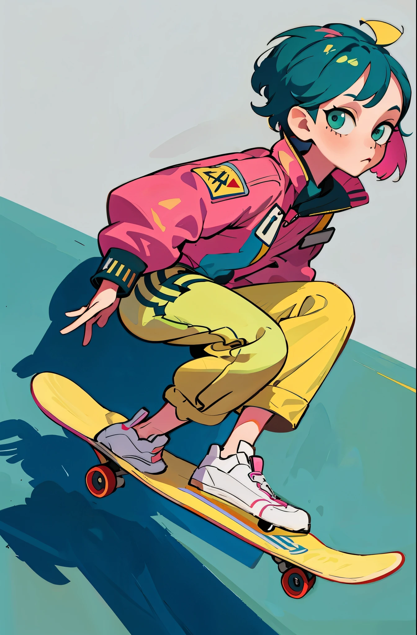 skateboard with four tires