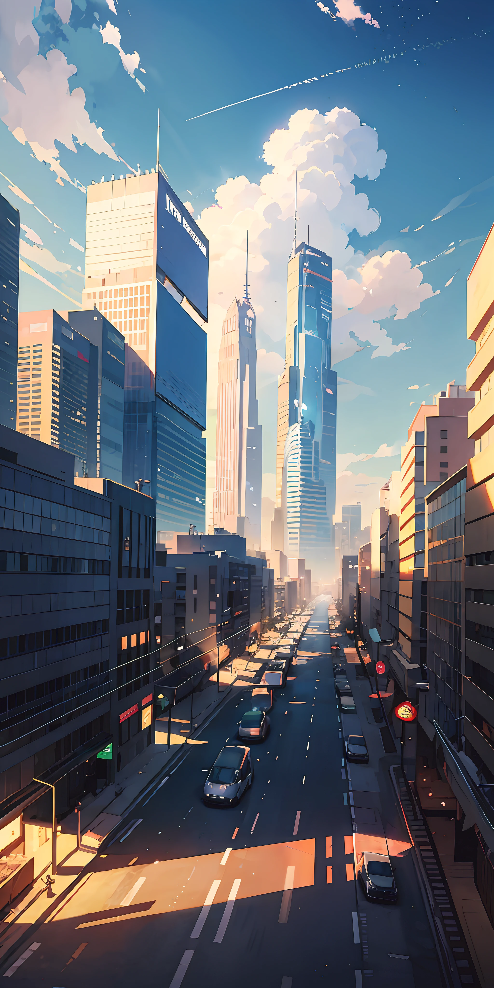 summer, Xin Haicheng'concept art of, Douban, Magical Realism, Beautiful anime scene, beautiful sky. by Xin Haicheng, ( ( Xin Haicheng ) ), anime background艺术, anime background, Xin Haicheng'style, anime movie background, Galaxy Express, --v6