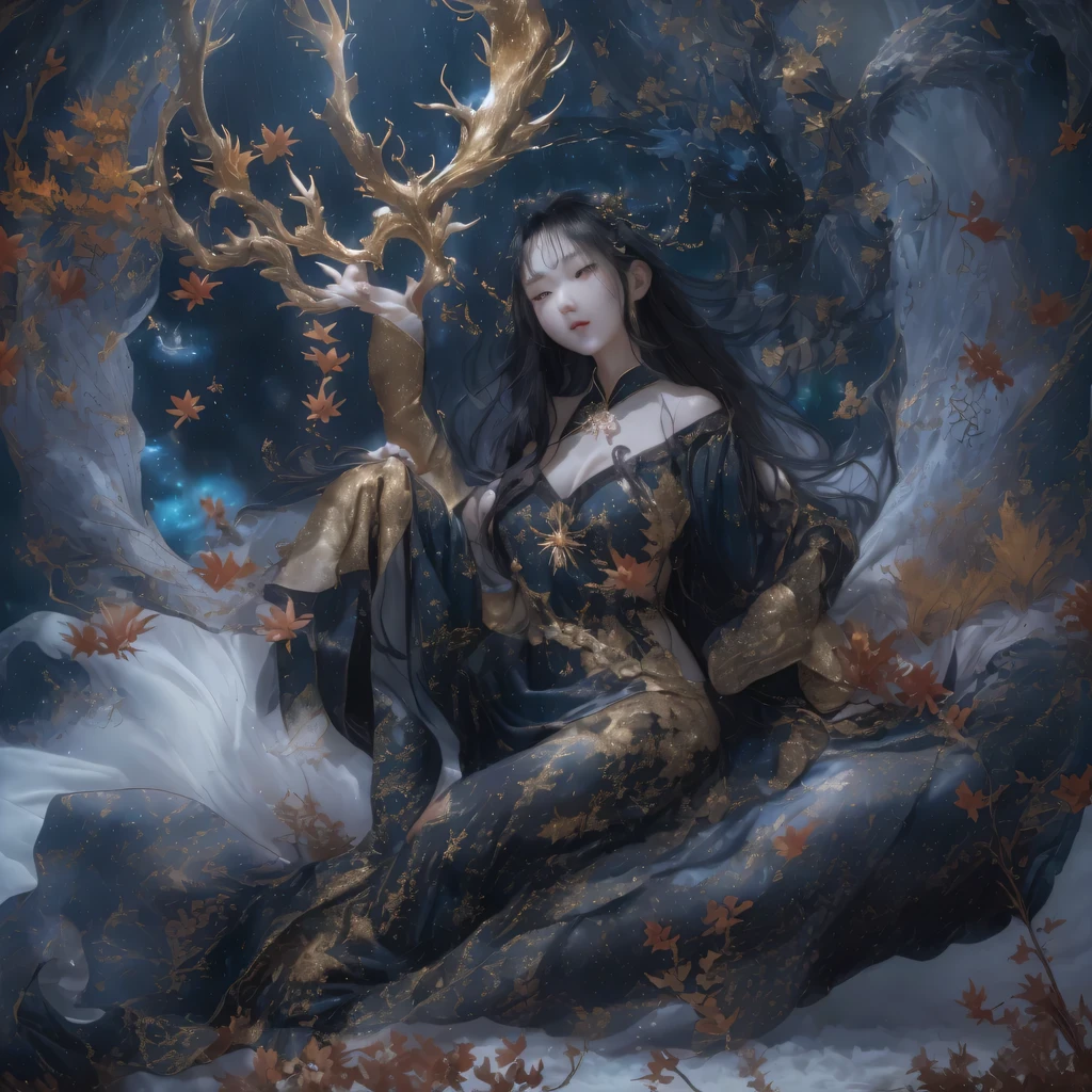 Feitian Nine Tails Light Blue Celestial Master Flame Long Hair Antler Star,Telephoto tilt-shift,novel,Torch Night Black Gold Orange Snake Print Silk Trousers,Rouge Diamond Tulle Sheer Lizard Print,Fat girl flying in space in the snow 1:900 miniatures,Front view,pure transparency,put on boxing gloves,佩戴金框反Light太阳镜,Panoramic super wide angle,very happy,Authentic and delicate texture,Strong visual impact,super detailed,dream girl,delicate face型,beautiful eyes,Hair floating in the air, cherry style,Zhou Xiaotong,crystal clear,Good sense of perspective,Light影效果,16KLight滑,surface reflected Light,flowing black hair,Water Goddess 32K,complicated,grace,Very detailed,Gorgeous,digital photography,Autumn Cowboy Shooting,Surrealism,broken ruby,defeat magic,Water magic entanglement,(masterpiece,Light,beautiful eyes:1.2),high dynamic range,void 5 energy storm,(china 1 girl,black eyes:1.5),rouge skin,发Light的皮肤,(sit on stone:1.5),delicate face,black hair,穿上Gorgeous金色铠甲,take off shoulders,,short skirt,beautiful golden armor,it'it'It's raining,beautiful big breasts,looking at the audience,Turn your back to the camera,masterpiece,side,side portrait close-up