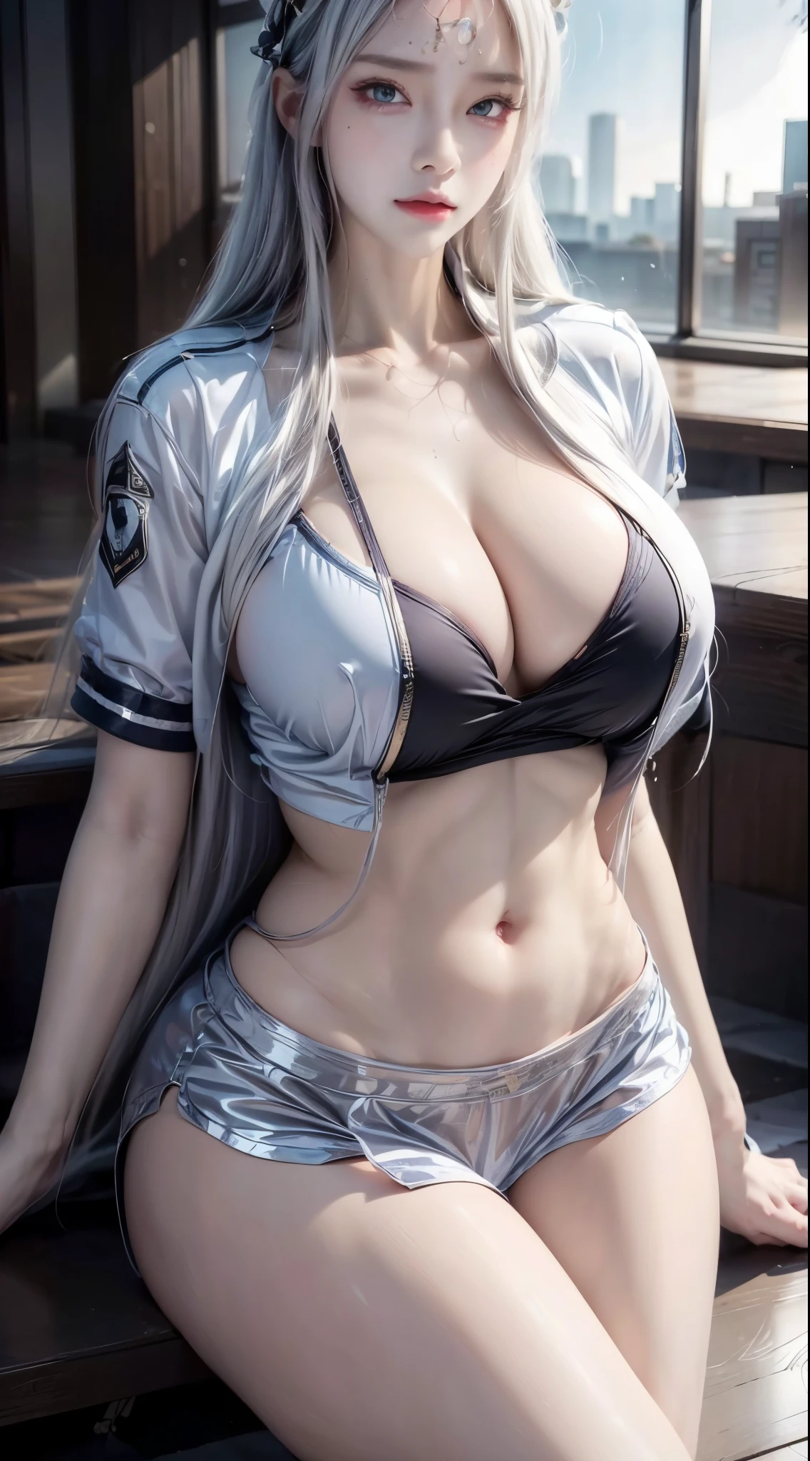 realistic, 1 women, Per HD, 12k, 1080p, wearing Allstars shoes, slim body, rather big body, six pack body, big round , no clothes, beautiful breastsng at the camera, sitting on the sofa, transparent and genitals clearlack hair, face details, person details, body details, clothing details, hair details, body details, body details, breast details, vaginals, clothes, eyels, sweat details, water details, pose (knees bent and feet opened wide) whole body