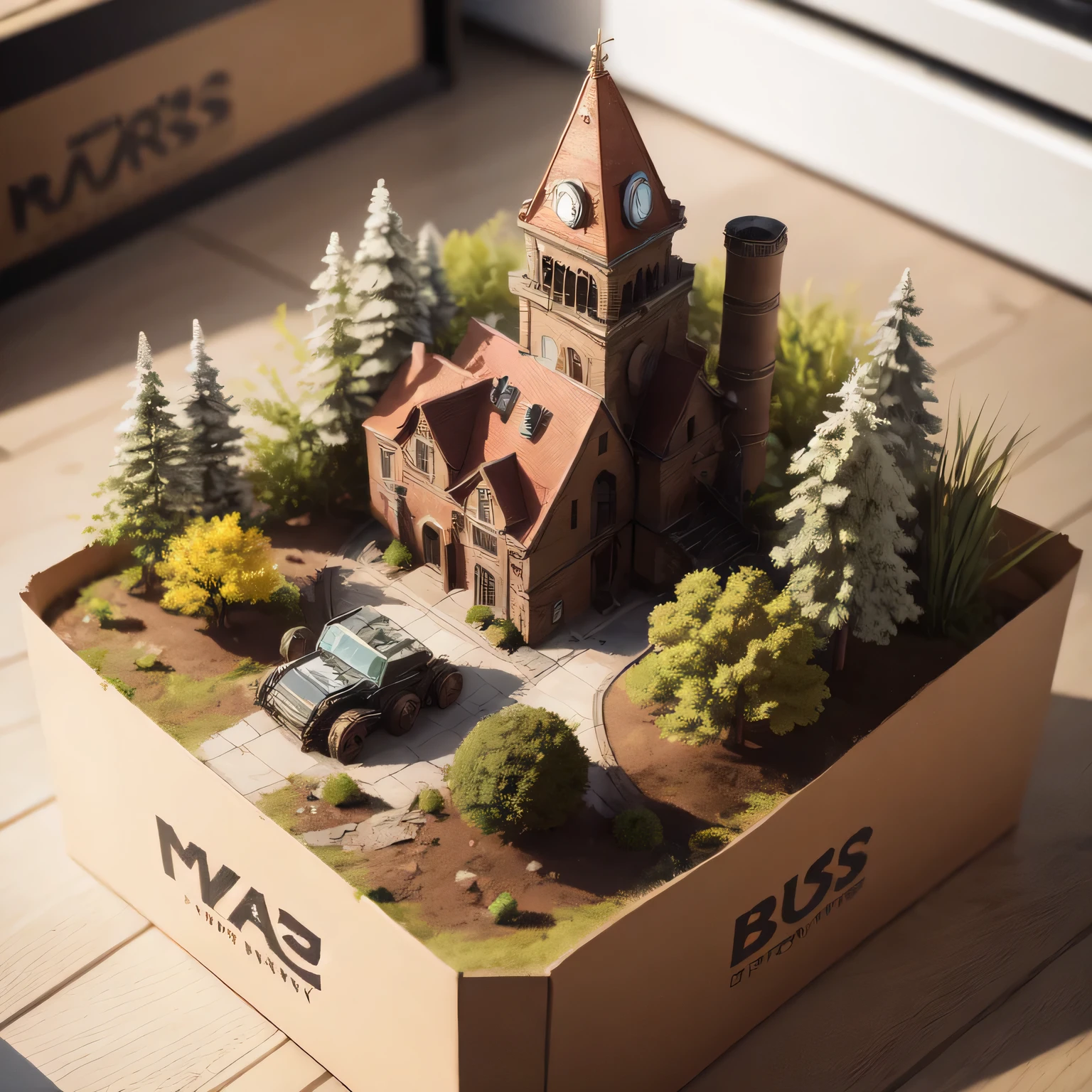 3598年Mars realistic model, (split ends, original photo, best quality, masterpiece:1.4),Steampunk Cyberpunk 6820 City,(CyberpunkMars light:1.3), Mars (related to land),(in a small nature box:1.3),Isometric, small nature, landscape on foundation,landscape,