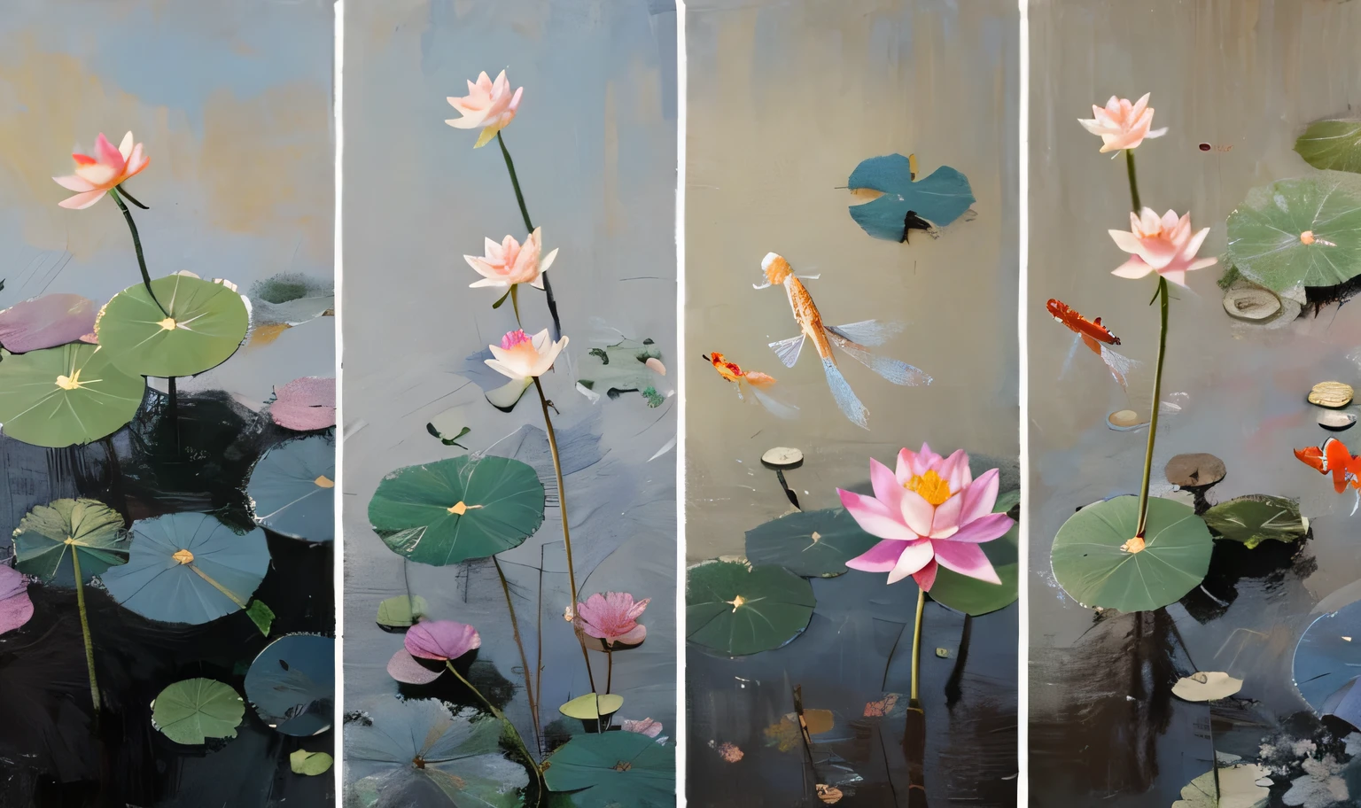 bright，summer，lotus，dragonfly，Require，