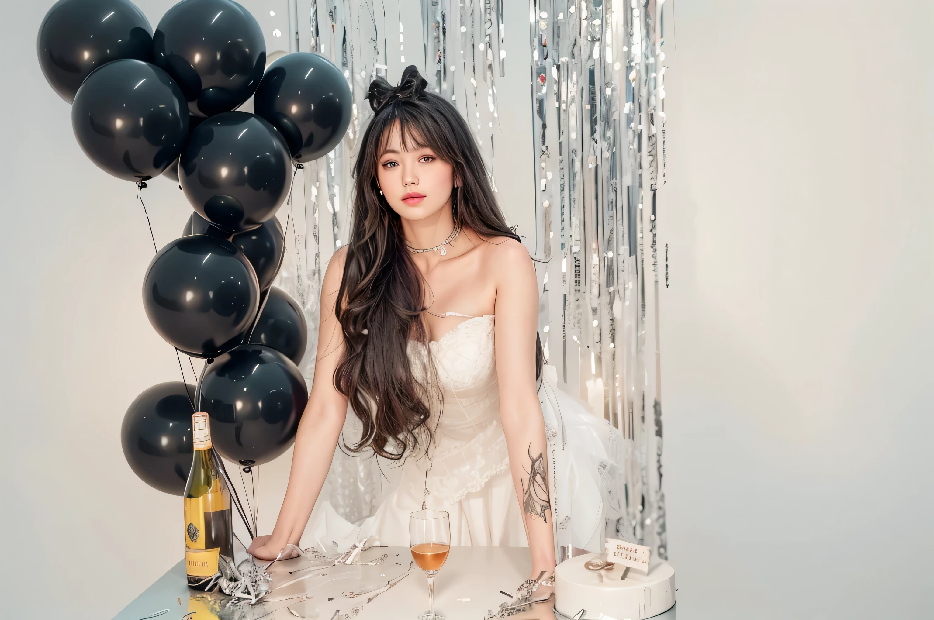 Best quality, masterpiece, ultra high res, (photorealistic:1.4), raw photo, 1girl, offshoulder, in the dark, deep shadow, low key, cold light , upper body, best quality masterpiece, realistic, detailed, 8k, HDR, shallow depth of field, wide light, high contrast, backlight, flood, flash, chromatic aberration, sharp focus, RAW color photo