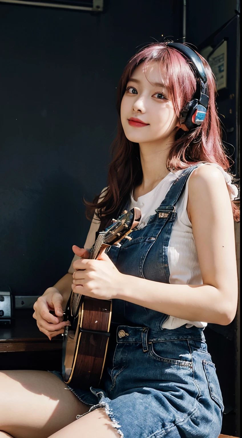Country cat with headset and microphone