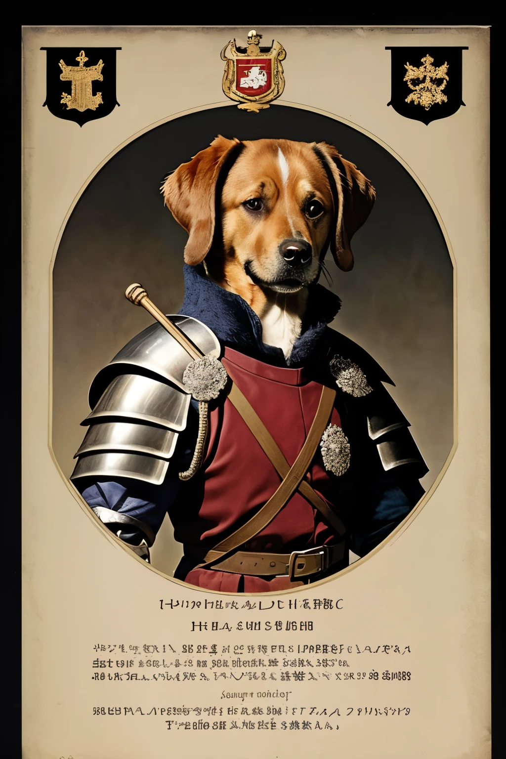 Human-faced dog knight staff officer