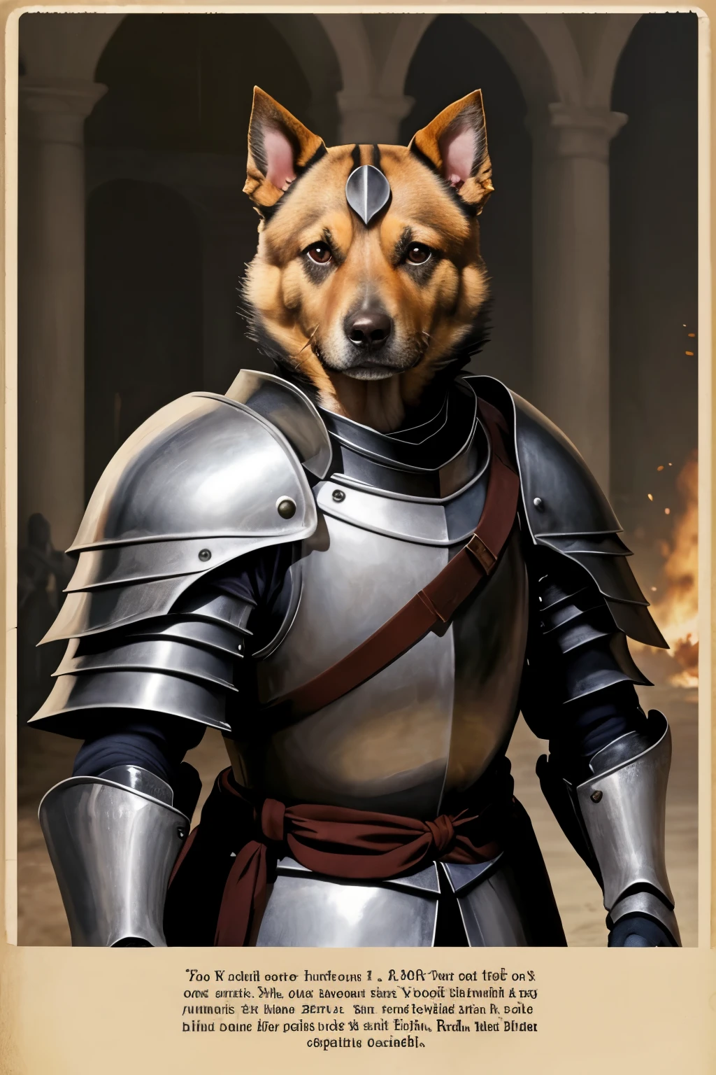 Human-faced dog knight war